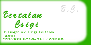 bertalan csigi business card